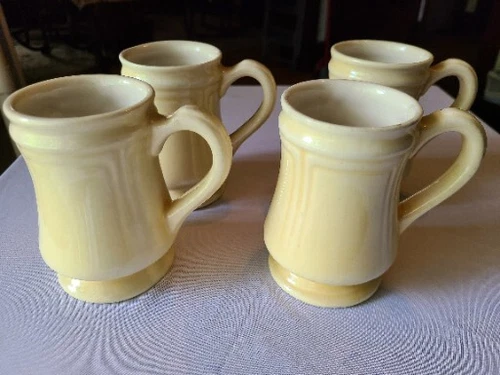 Set Of 4 MUGS ~ Vintage Bel Terr China Footed Restaurant Diner Ware 