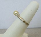 10K White Gold Pearl Solitaire Hammered Ring Size 6.5 R22 — photo 2