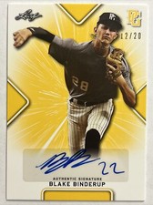 2021 LEAF PERFECT GAME BLAKE BINDERUP AUTO 12/20