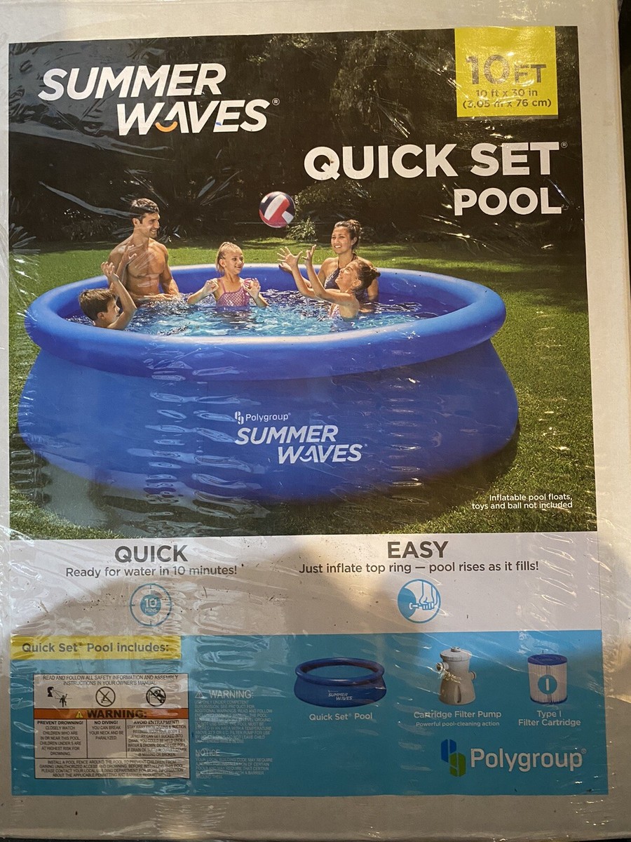 Summer Waves Quick Set 10ft x 30in Inflatable Ring Pool w/ Pump - Main Image