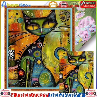 Full Embroidery Eco-cotton Thread 11CT Printed Cat Cross Stitch Kit Art 40x50cm