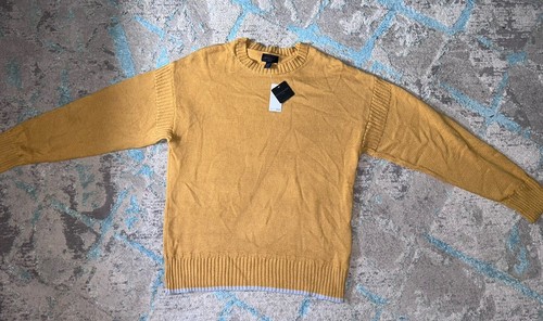 Magaschoni Sweater Men's Large Gold/Mustard Crew Neck NWT - Picture 2 of 5