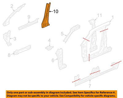 #ad HONDA OEM 09 11 Ridgeline Center Pillar Inner Pillar 64220SJCA01ZZ $336.96