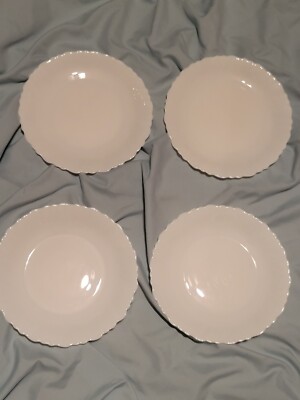 Arcopal France Trianon White 7 1/4'' salad plate LN 4 pc 