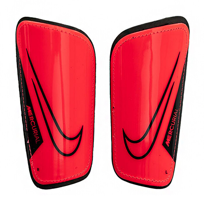 Nike Mercurial Hard Shell Red 3614 Soccer Shin Guards for Leg Protection