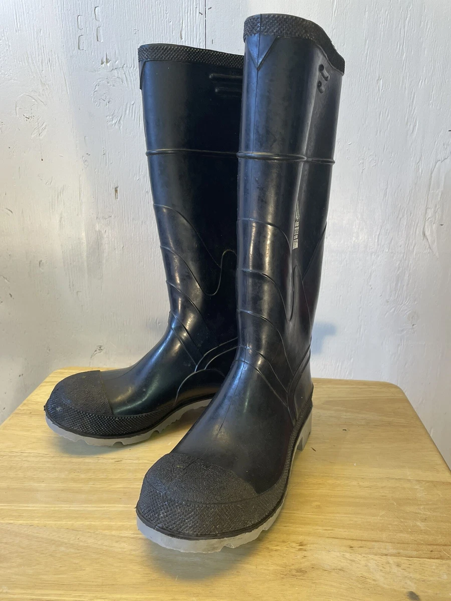 Bata Mens Size 6 Black Rubber Steel Shank Rain Boots Shoes Made USA Waterproof