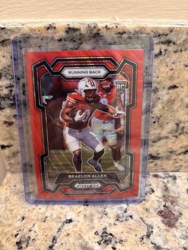 2024 Panini Prizm Draft Picks Red Wave Braelon Allen Rookie Card #129