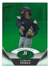 2011 BOWMAN PLATINUM PROSPECTS GREEN #BPP97 CARLOS PEREZ RC TORONTO BLUE JAYS