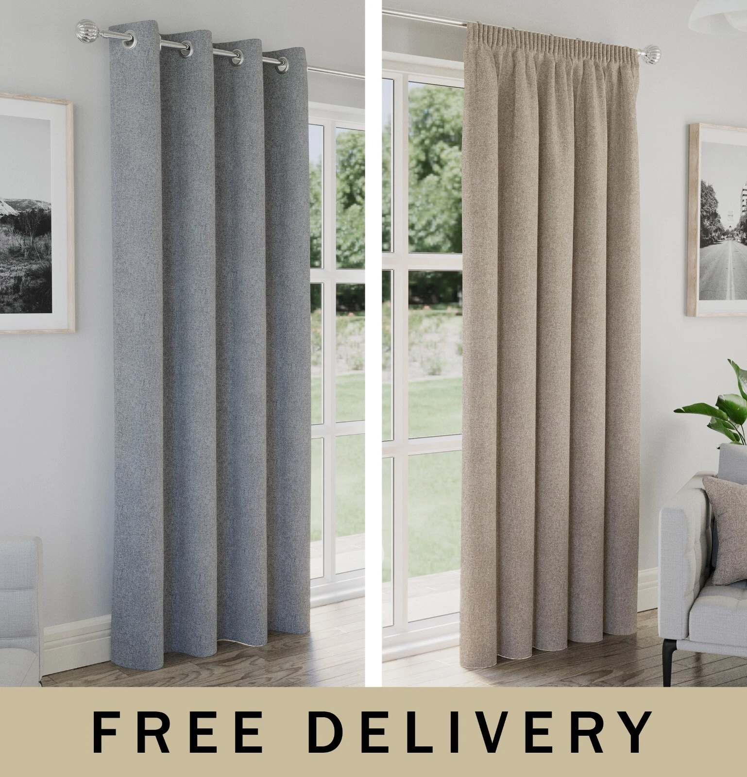 Blackout Curtains Pair Linen Look Thick Thermal Ring Top Eyelet or Pencil Pleat
Opens in a new windo