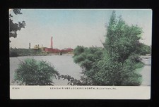 1900s Lehigh River Looking North Smokestack Allentown PA Lehigh Co Postcard
