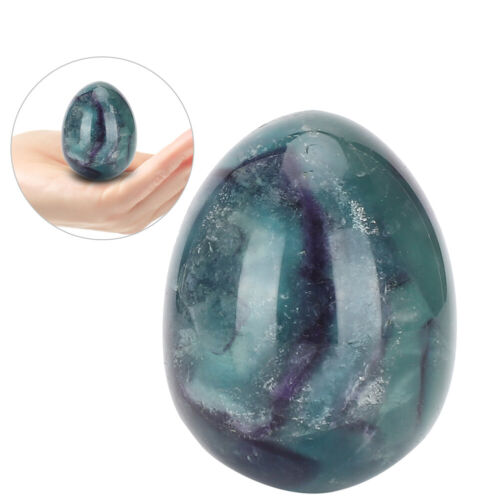 Fluorite Egg Massage Jade Healing Colorful Crystal Home Craft Decor Gift DSO - Afbeelding 1 van 10