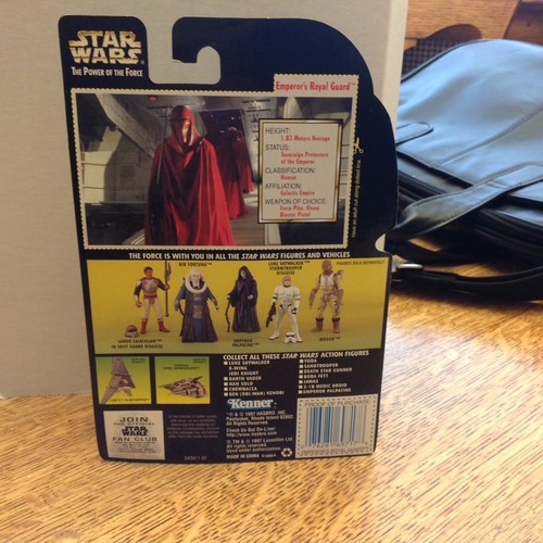 1997 Star Wars Power of the Force Emperor's Royal Guard Figure Green Card - Picture 2 of 2