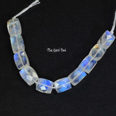 Rainbow Moonstone Faceted Tapered Rectangular Kite Center