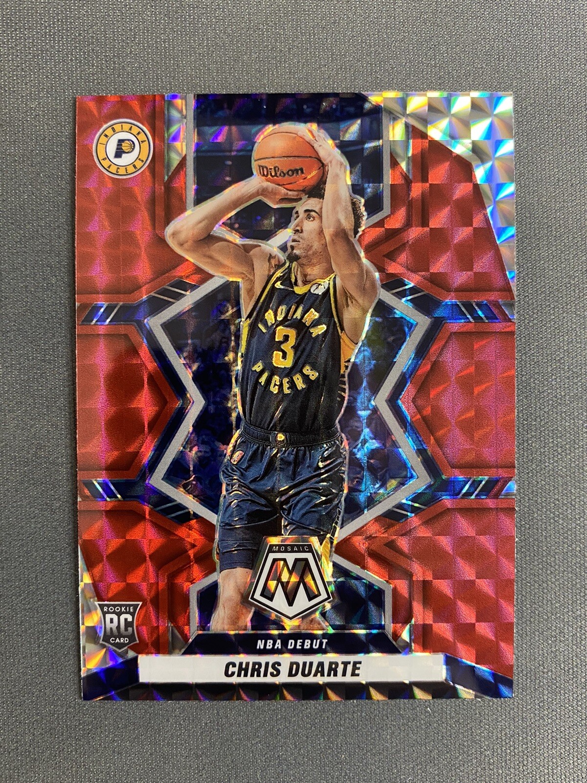 Chris Duarte Red NBA DEBUT RC 2021-22 Panini NBA Mosaic #270 Pacers Rookie