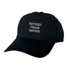 RETIRED TRAIN DRIVER PERSONALISED BASEBALL CAP GIFT RETIREMENT RAILWAY UKRAIL 