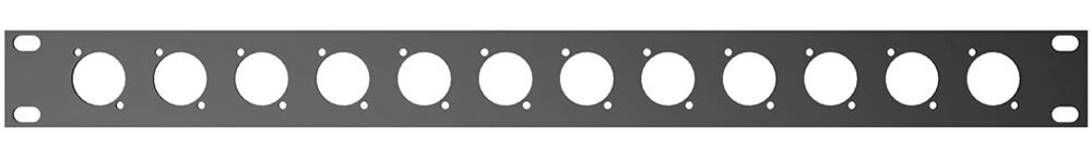 Quiklok RS243 Pannello 1u Rack Con 12 Fori Xlr Da 24mm