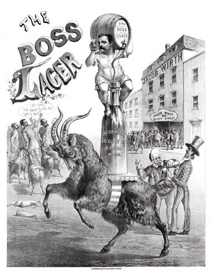 VTG 1877 Boss Lager Giclee Ad Poster Man Cave Wall Art - 8.5x11, 17x22