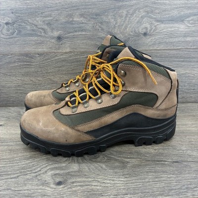 Thom McAn Mens Hiking Boots Leather Textile Brown Lace Up Size 13