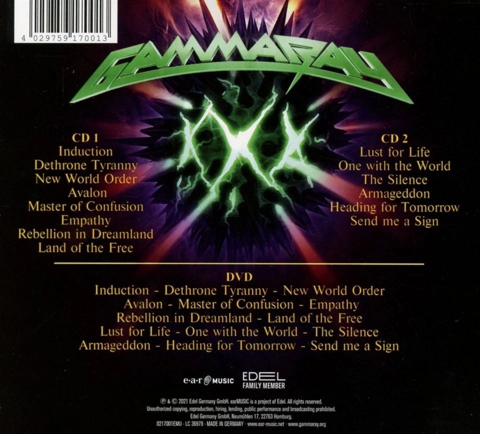 Gamma Ray (Metal): 30 Years: Live Anniversary - 2 CDs + DVD - original verpackt - Bild 2 von 2