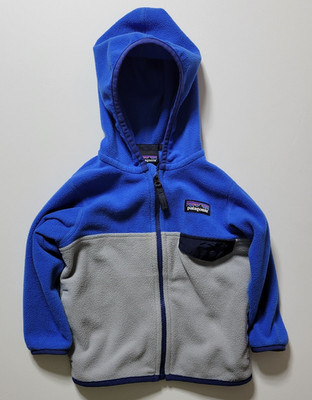 Patagonia Baby Boy Micro D Snap-T Zip Jacket Blue Gray Size 6-12M STY60155