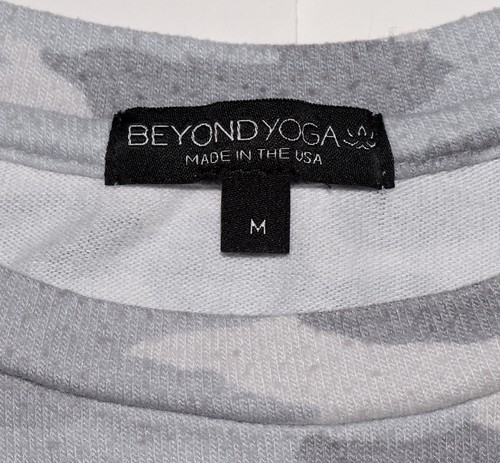 Beyond Yoga Camo Hacci Raglan Sleeve Pullover Tee M Gray T-Shirt Top FreeS&H - Picture 4 of 7