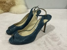 Jimmy Choo blue python leather heels 38