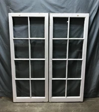 Pair Antique Shabby Exterior 8 Lite 22x54 VTG Casement Windows Chic Old 1734-25B