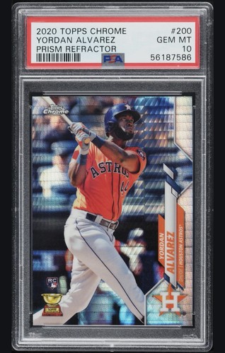 2020 Topps Chrome Rookie Prism Refractor Yordan Alvarez #200 RC PSA 10 MVP? SP