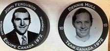 John Ferguson Coach Team Canada 1972 Summit Series 2 Commemorative Hockey Pucks