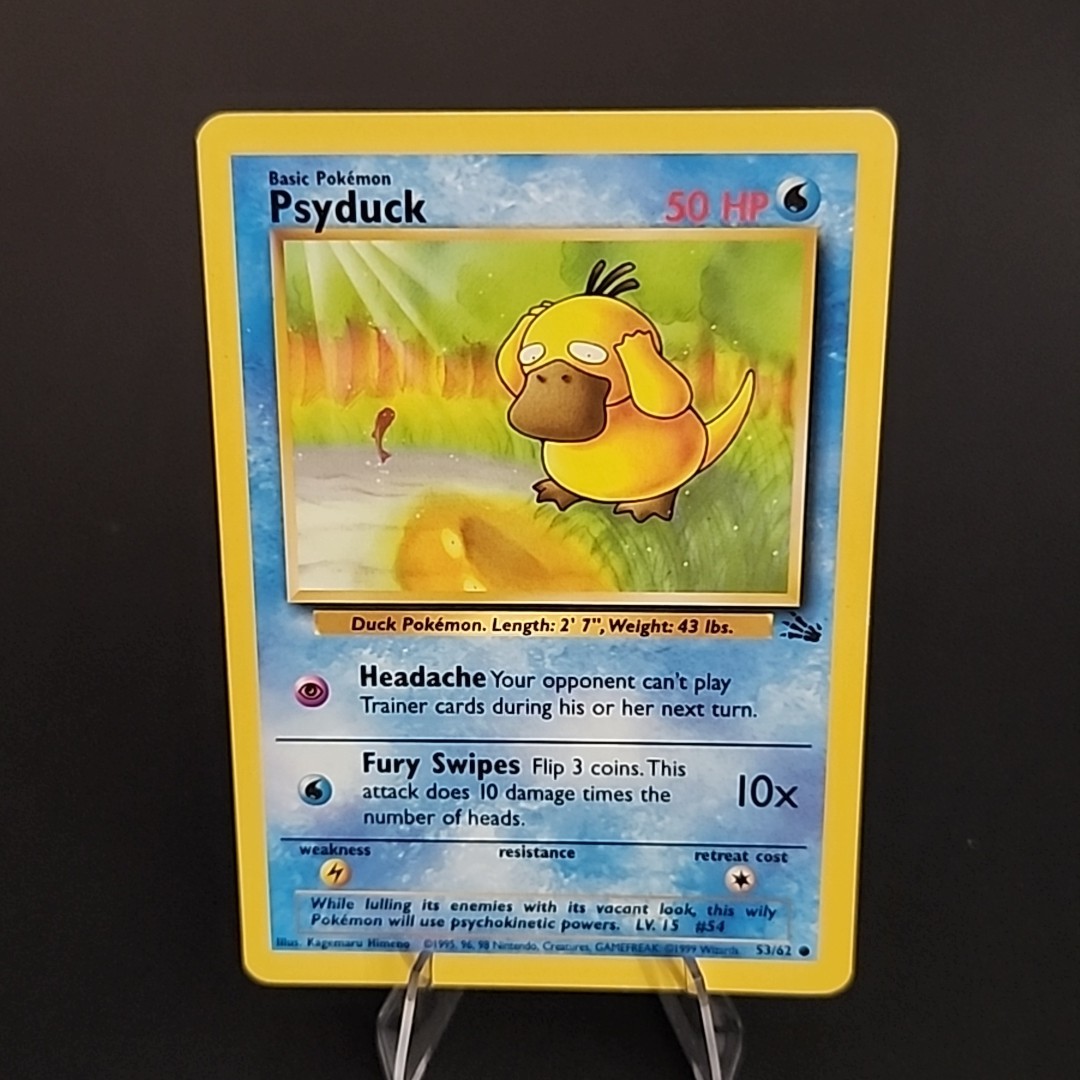 Pokemon TCG Card - Fossil Set - Psyduck 53/62 - Vintage WOTC LP/NM