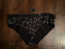 Torrid Ladies Panties Underwear Hipster NWT Sz 2 Black w/ Gold Christmas Lights