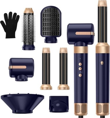 Haartrockner 7 in 1, 1400W mit Diffusor, 3 Temperaturen, für Locken und Glätten