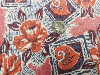 BEST Vintage Feedsack Flour Sack Fabric 1940s Flowers on Pink Remnant Quilt