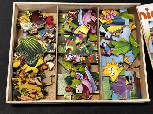 Nickelodeon 3 Pack Wooden Puzzles in Wood Storage Box by Cardinal DORA - Picture 2 of 2