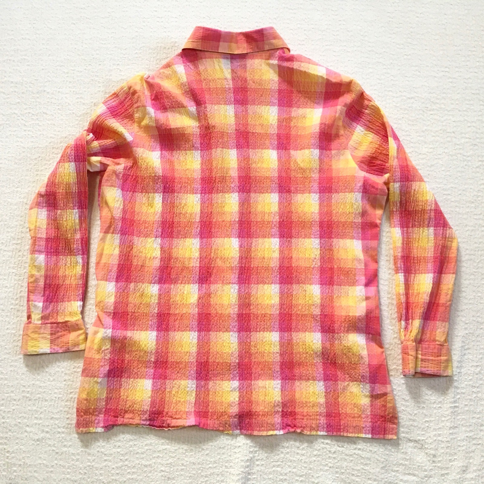 Pendleton Plaid Boho Spring Crinkle Button Down W… - image 3