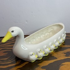 Plato para servir galletas de cerámica vintage madre ganso y patitos Pascua