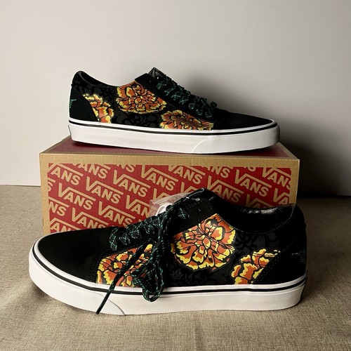 Vans Old Skool Dia De Los Muertos Black & Yellow Skate Shoes Size Men’s 10