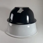 PYREX  Black and White with Clear Bottom Mixing Bowls  322 & 323 Nesting