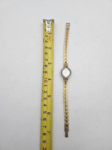 Vintage Pulsar Diamond Ruby Gold Tone 17mm Ladies Watch Working No Crown/Stem - Picture 2 of 5