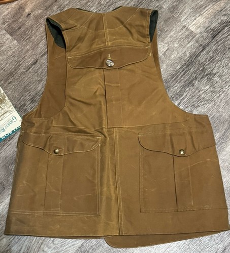 Vintage Filson Style 32 Half Moon Waxed Canvas Hunting Vest Made In USA NWT Lrg - Picture 8 of 8