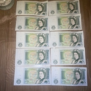 2.QUEEN ELIZABETH II 1978 1983 BANK OF ENGLAND TEN £1 NOTES IN NUMBER ORDER!