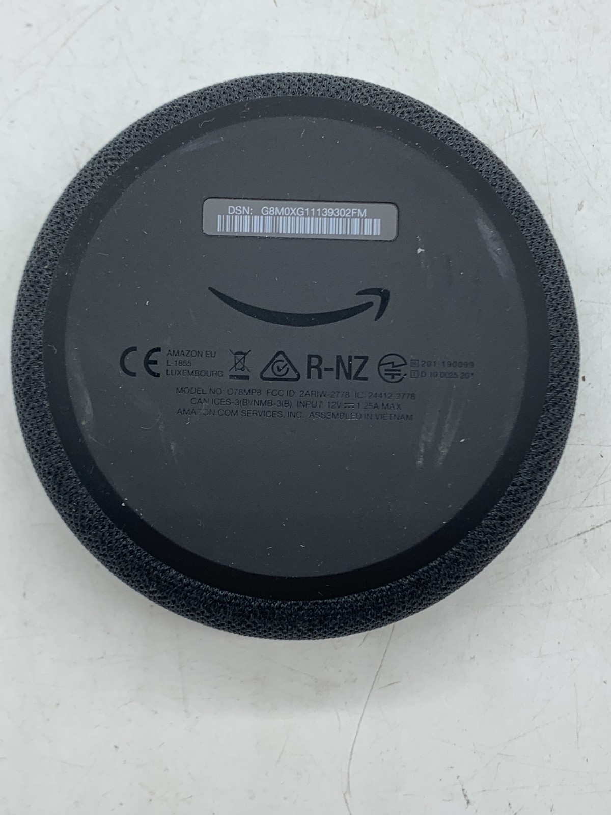 Reset Amazon Echo Dot 3rd Generation C78MP8 Smart Speaker BLACK No AC ...