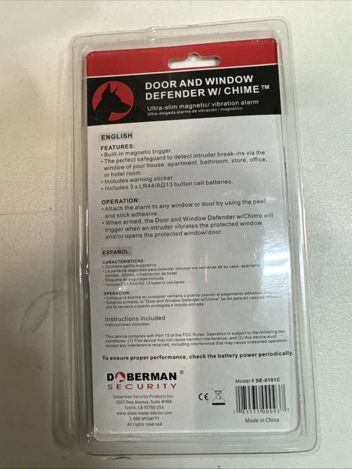 Doberman Security Door and Window Defender With Chime SE-0101 New In Package - Image 2 of 2