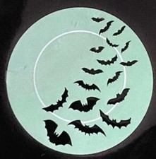 Halloween BATS  Glow In the Dark  1Pk Of 4 Serving Platters/Plates 9  NEW-SHIP24