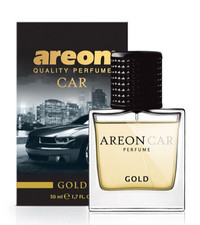 Areon Car Perfume GOLD 1.7 Fl Oz. Glass Bottle Air Freshener for Vehicle NEW