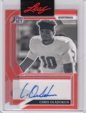 2023 Chris Oladokun Leaf Pro Set Red AUTO PRE PRODUCTION PROOF 1/1 - Chiefs