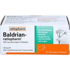 Baldrian-ratiopharm überzogene Tabletten zur Beruhigun, 60 St. Tabletten 7052750