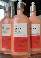 3 (THREE) Aromatherapy ORANGE GINGER 6.5oz LOTION Bath and & Body Works