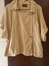 Oska linen short sleeve jacket beige size 4 Excellent Condition