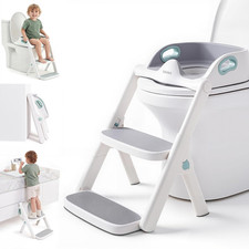 Potty Training Seat, 2-In-1 Toddler Toilet Seat with Steps, Upgrade Potty Step S